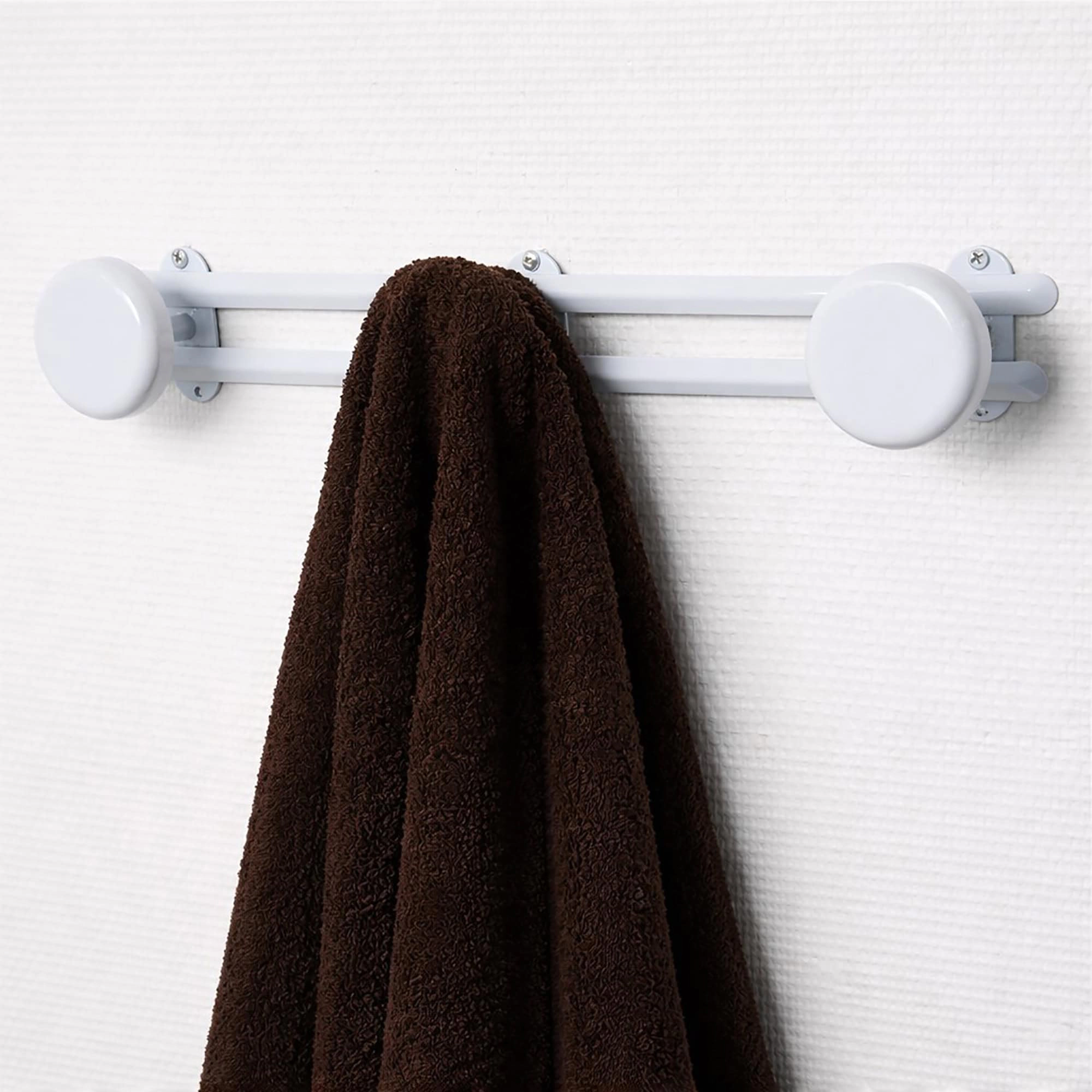 Evideco French Home Goods 3-Hook White Powder-Coated Metal Wall Rack 17 in