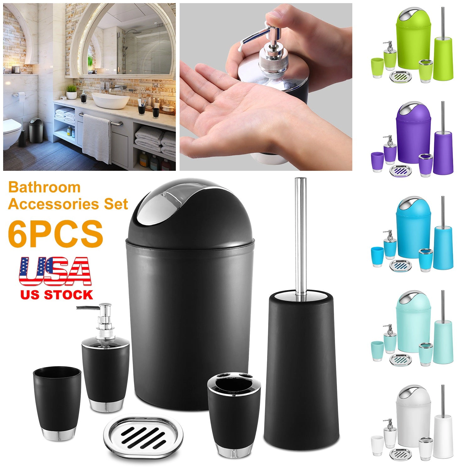 GBruno 6-Piece Bathroom Accessories Set