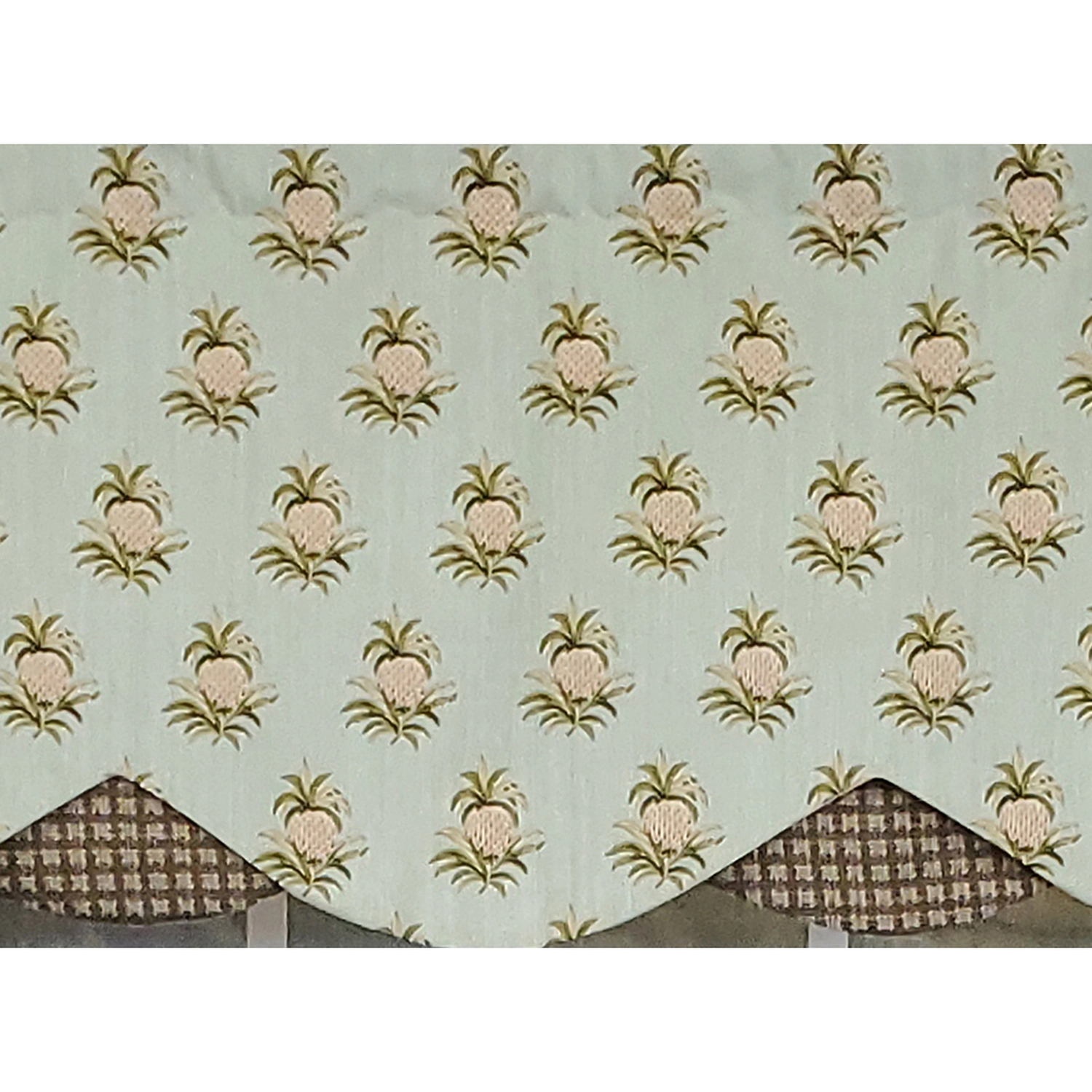 RLF Home 3" Rod Pocket High Quality Fabric Pineapple Field Petticoat Valance for Windows 50" x 15" Spa
