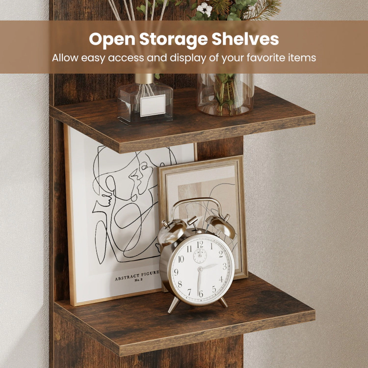 Hivvago 5-Tier Wall Mounted Shelf Unit with Wood Grain