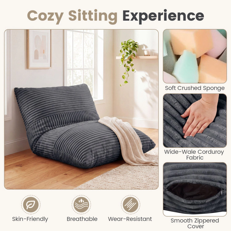 Hivvago 3-In-1 Large Bean Bag Chair With Comfy Corduroy Fabric