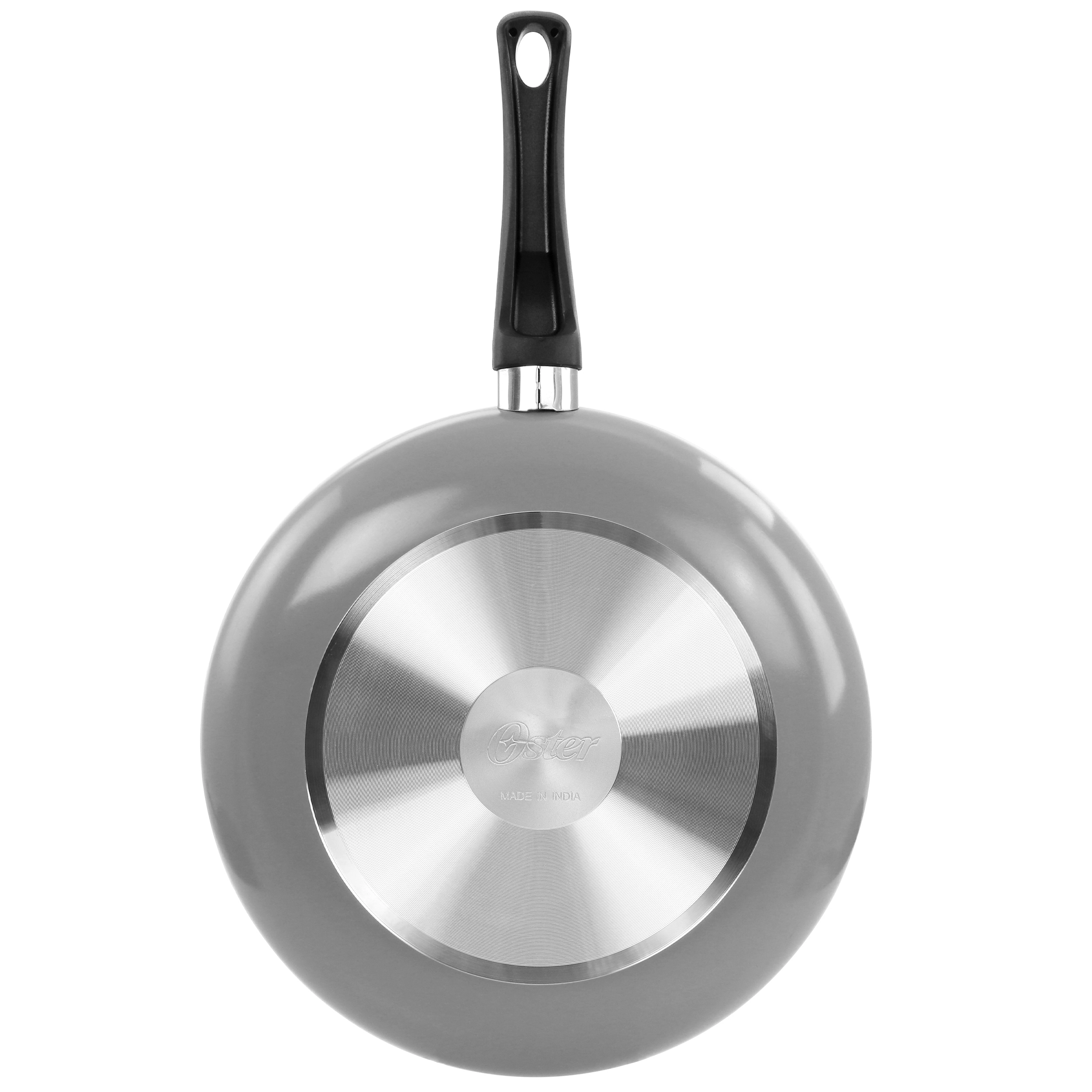 Oster Luneta 12 Inch Aluminum Nonstick Frying Pan With Bakelite Handle in Grey