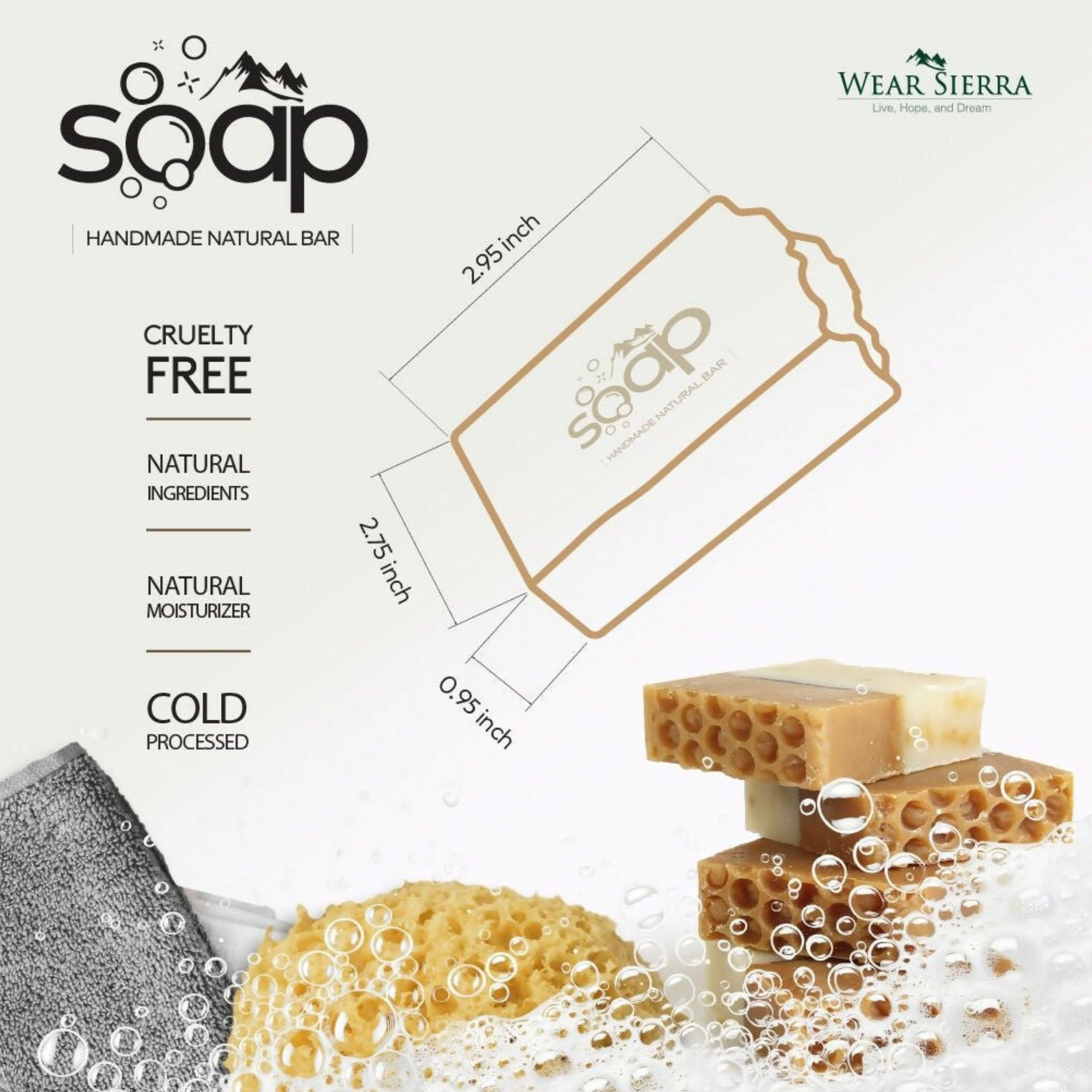 Wear Sierra Handmade Lavender Bar Soap Pack Of
