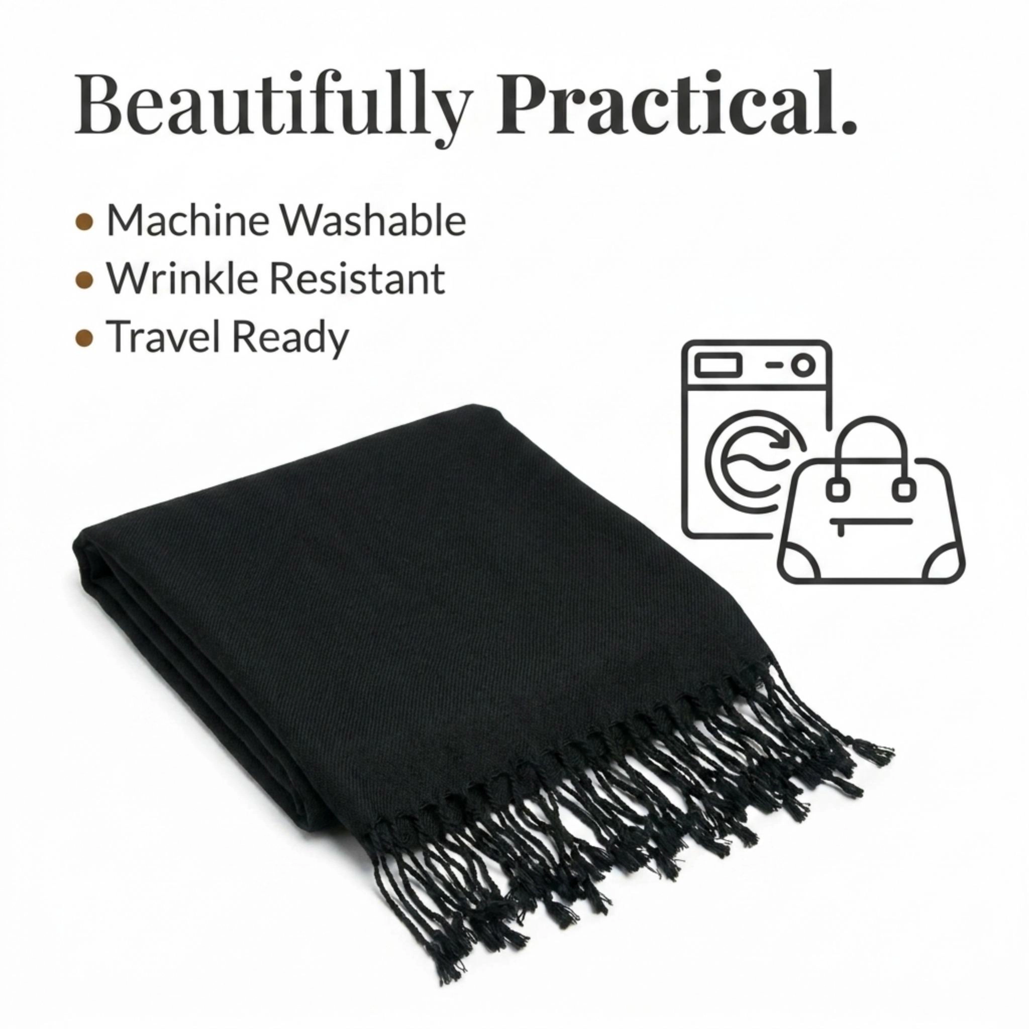 CTM Women's Classic Pashmina Style Shawl Wraps