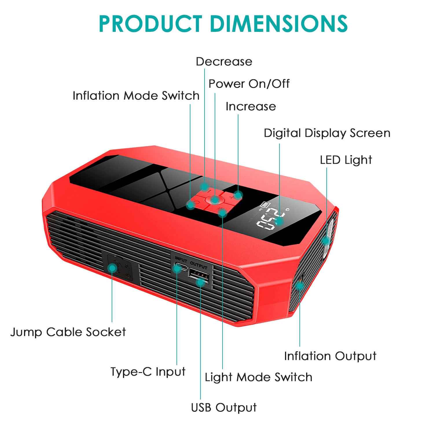 GBruno 1500A Jump Starter With Air Compressor