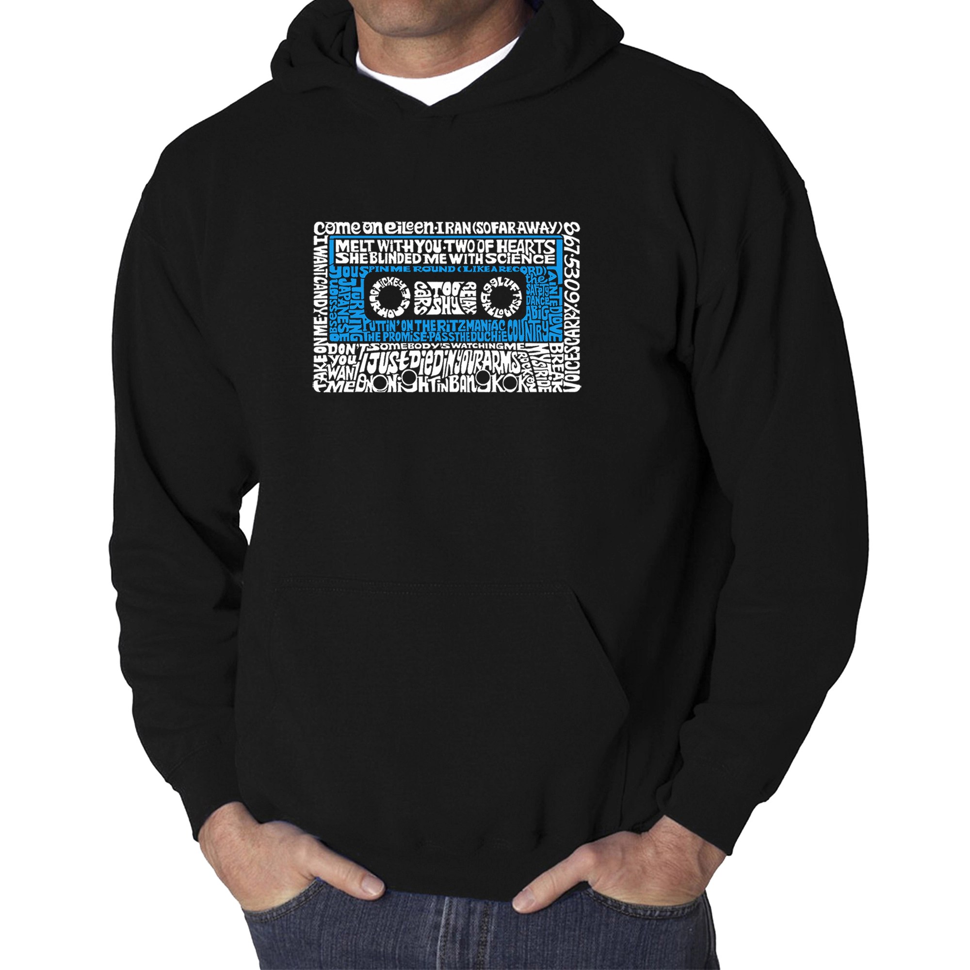 LA Pop Art 80s One Hit Wonders - Men's Word Hooded Sweatshirt