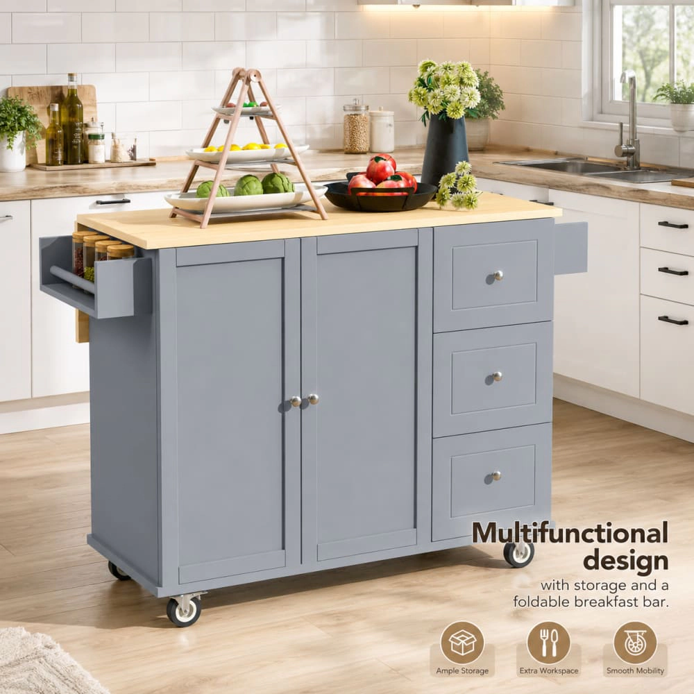 ELEMENT ACE Mobile Kitchen Island Cart With Storage