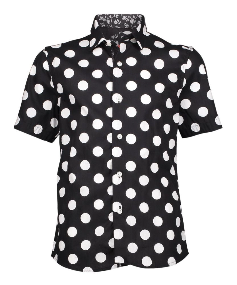 Elie Balleh Boys Slim Fit Long Sleeve Polka Dot Shirt