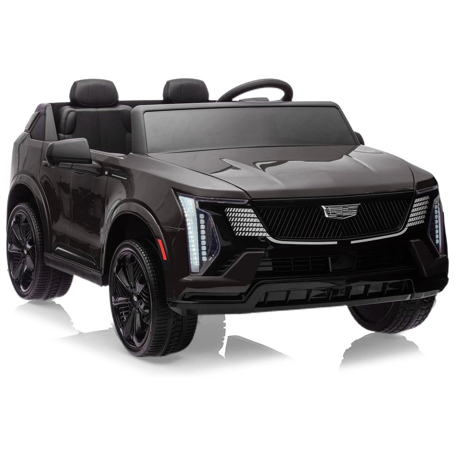 24V Licensed Cadillac Kids Ride On Car, 2-Seater Electric Vehicle w/ Remote, Music, LED, Shock Absorbers & Seatbelts