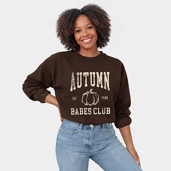 Simply Sage Market - Women's Graphic Sweatshirt - Autumn Babes Club Pumpkin