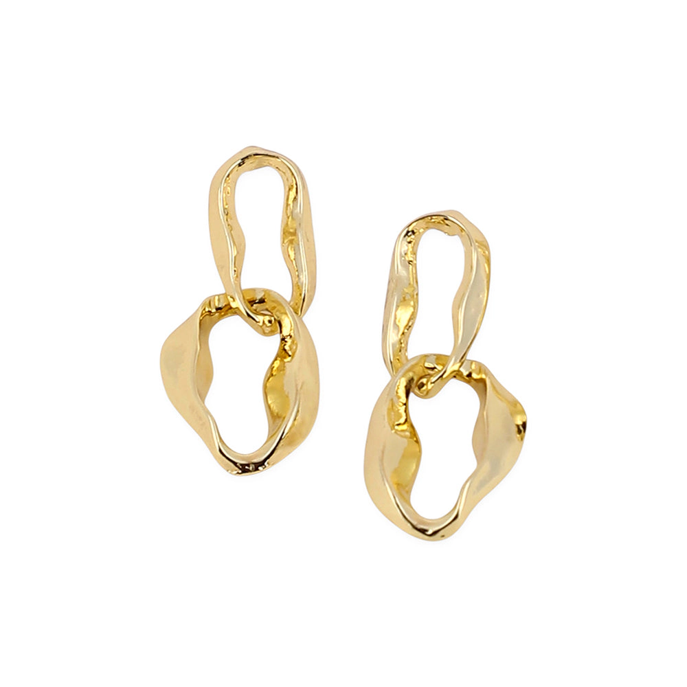 SOHI Women's The Hollow-Shell Drop Earrings - California Gold
