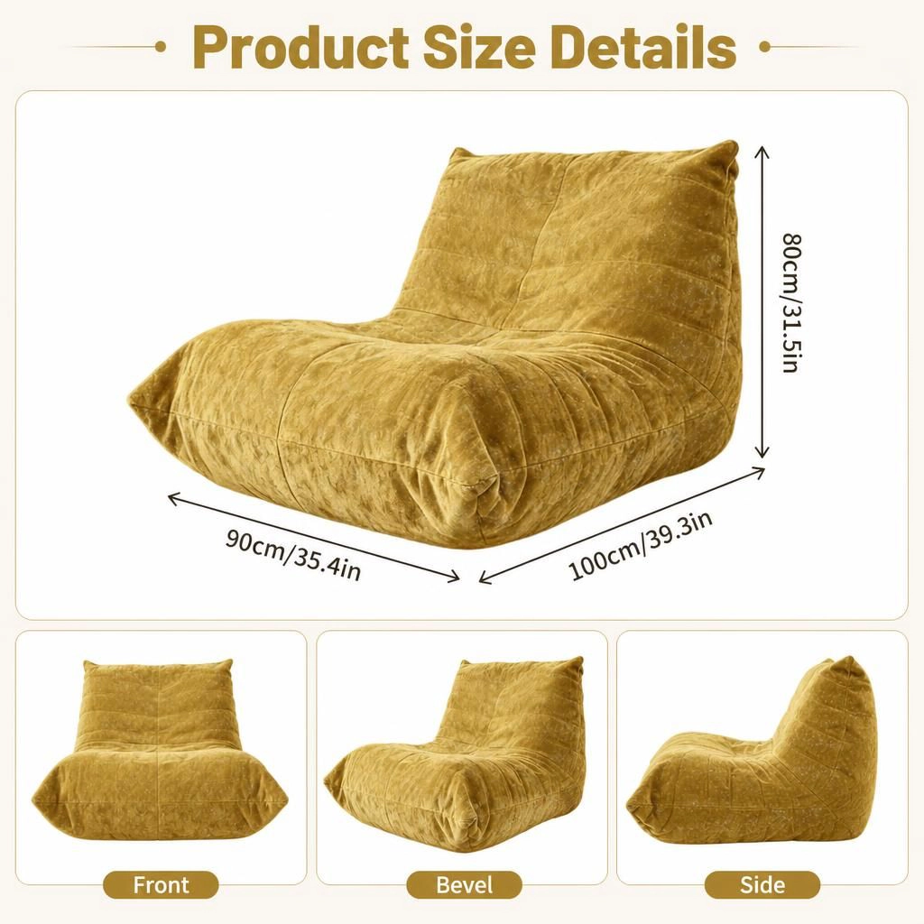GOODSILO Comfortable Flannelette Lazy Bean Bag Chair Casual Relaxing Seating