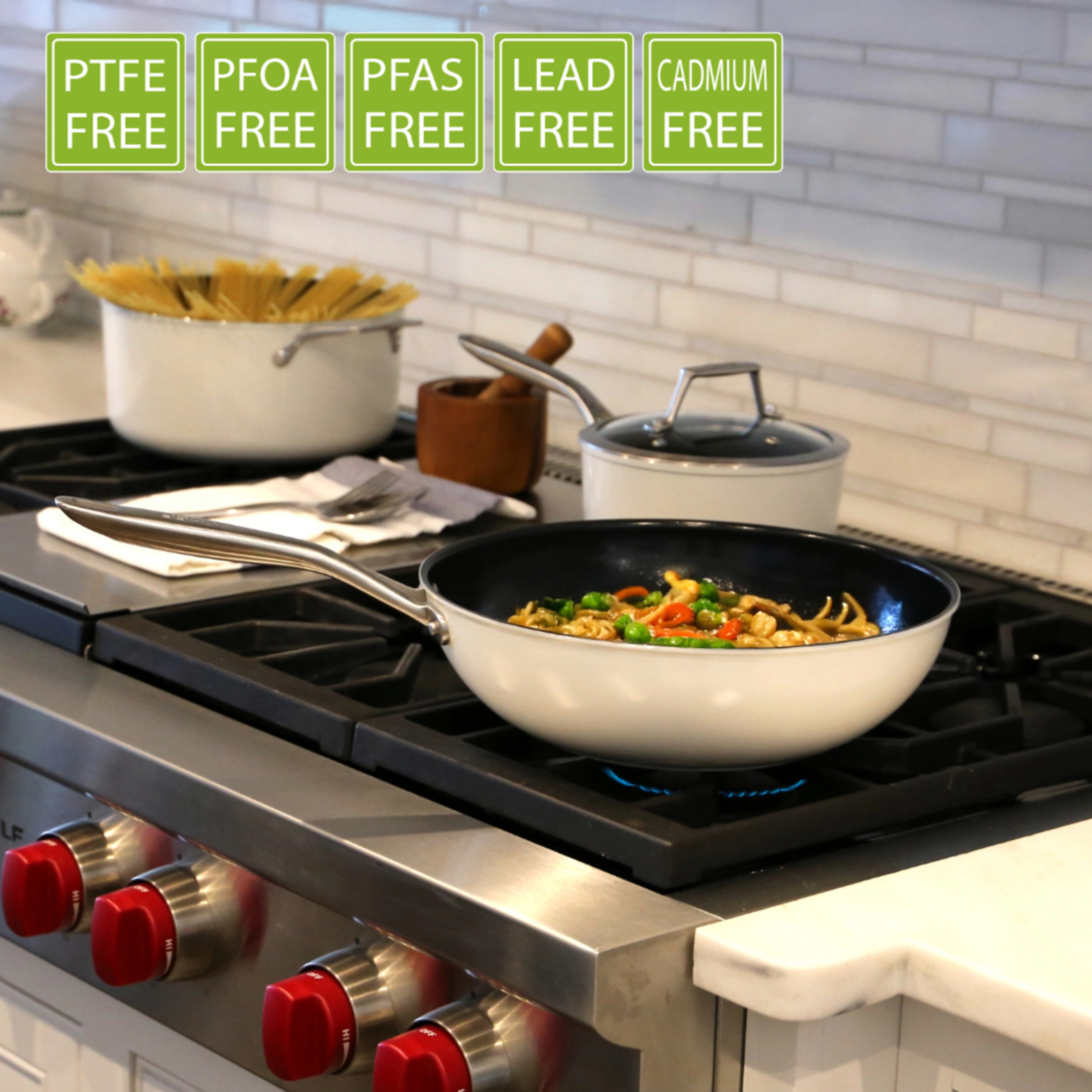 TECHEF - ValenCera - 12 Inch Wok/Stir-Fry Pan with Cover