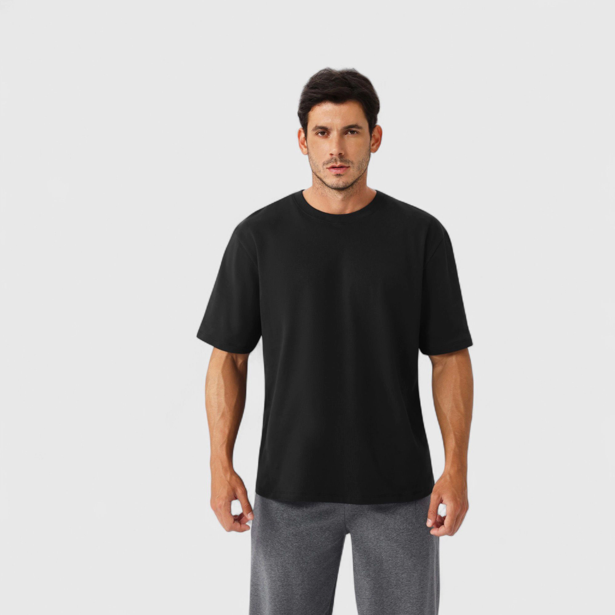 Anna-Kaci Men's Oversized Fit Short Sleeve T-Shirt with Drop Shoulders and Relaxed Silhouette for Everyday Style