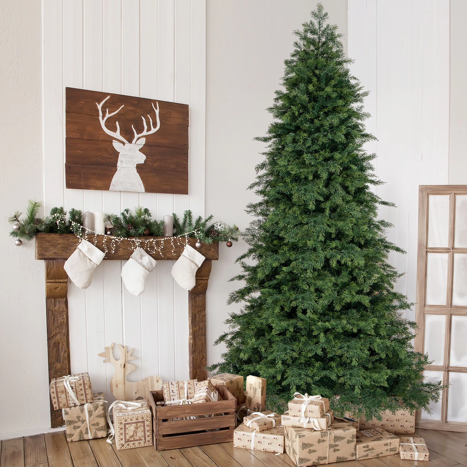 SlickBlue Green Artificial Christmas Tree with PE and PVC Branches