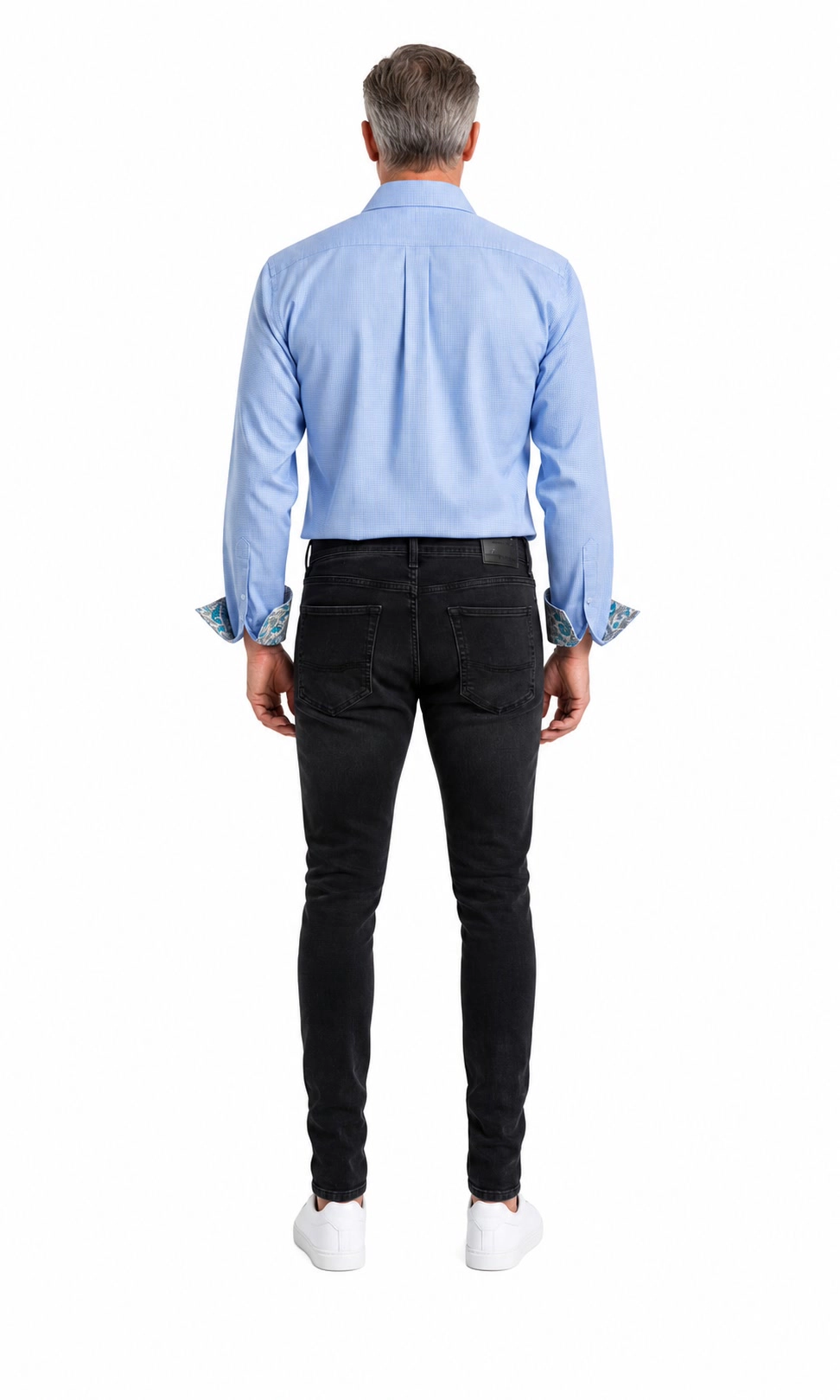 Elie Balleh Slim Fit Mens Houndstooth Dress Shirt