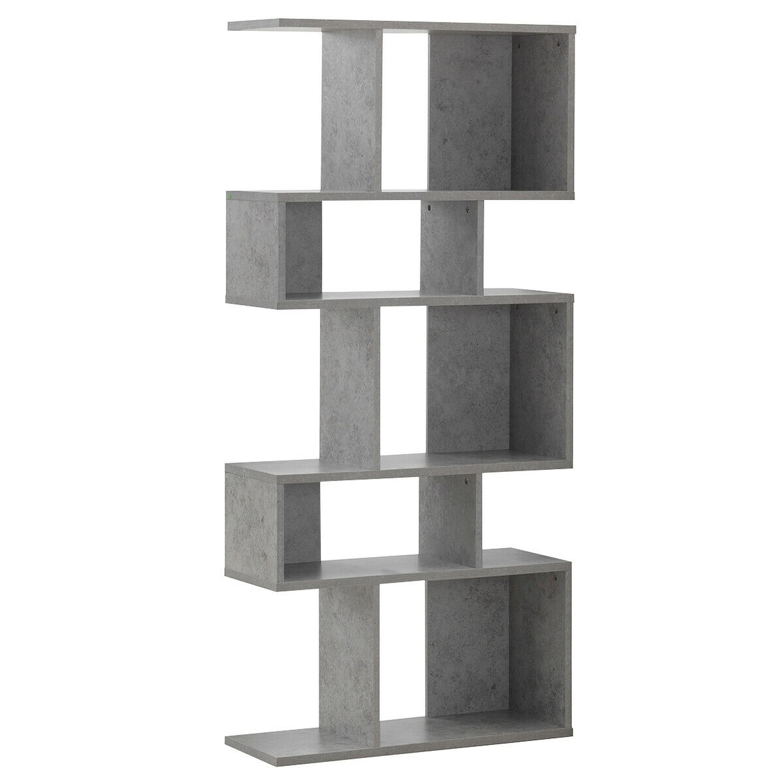 SUGIFT 5-Cube Ladder Corner Bookshelf 70 Tall Display Rack