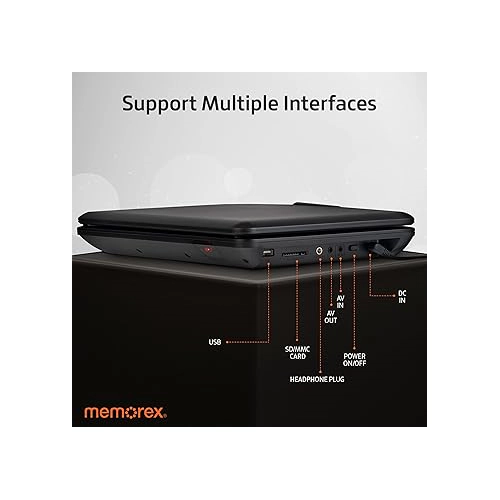 Memorex MX-PDV10 10.1-inch Portable Swivel DVD Player - Black