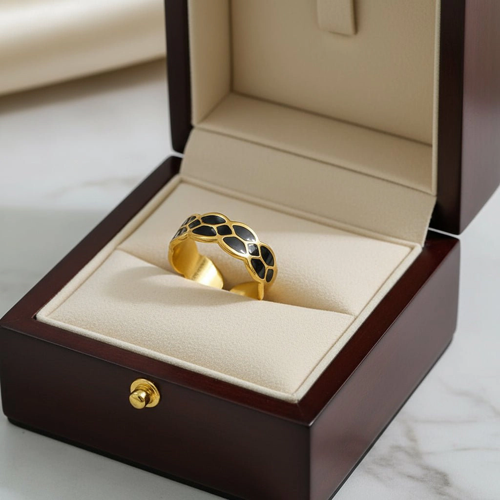 DressAtR Women's U Shape 18K Gold Plated Open Ring