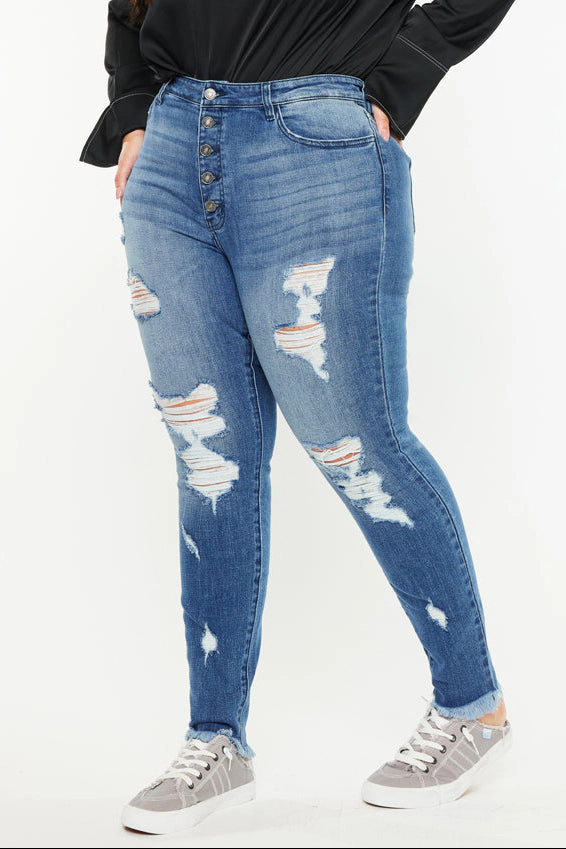 Kancan Women's Plus High Rise Super Skinny Jeans Lynn
