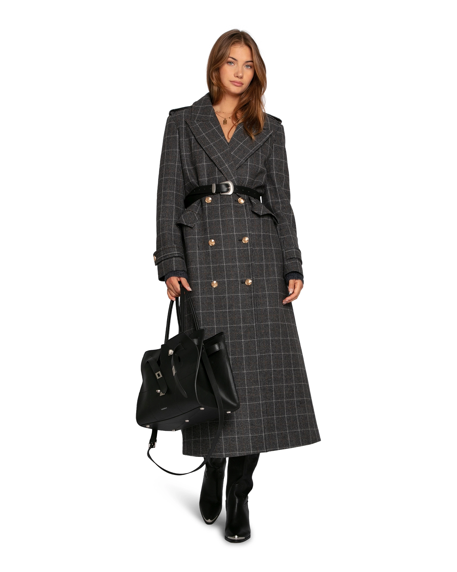 Belle & Bloom Command Wool Blend Double Breast Maxi Coat
