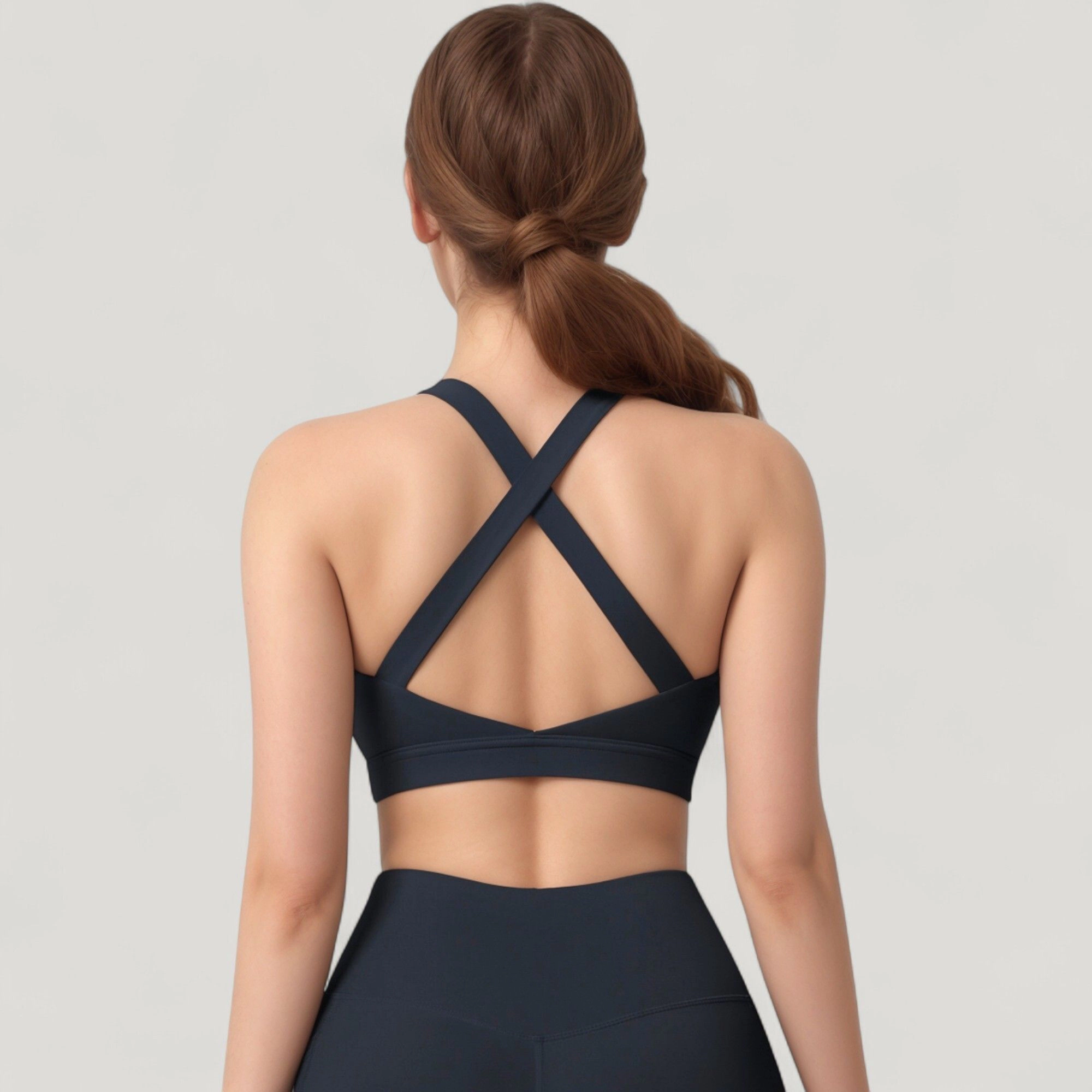 Anna-Kaci Women's Scoop Neck Seamless Athletic Crop Top with Wide Shoulder Straps