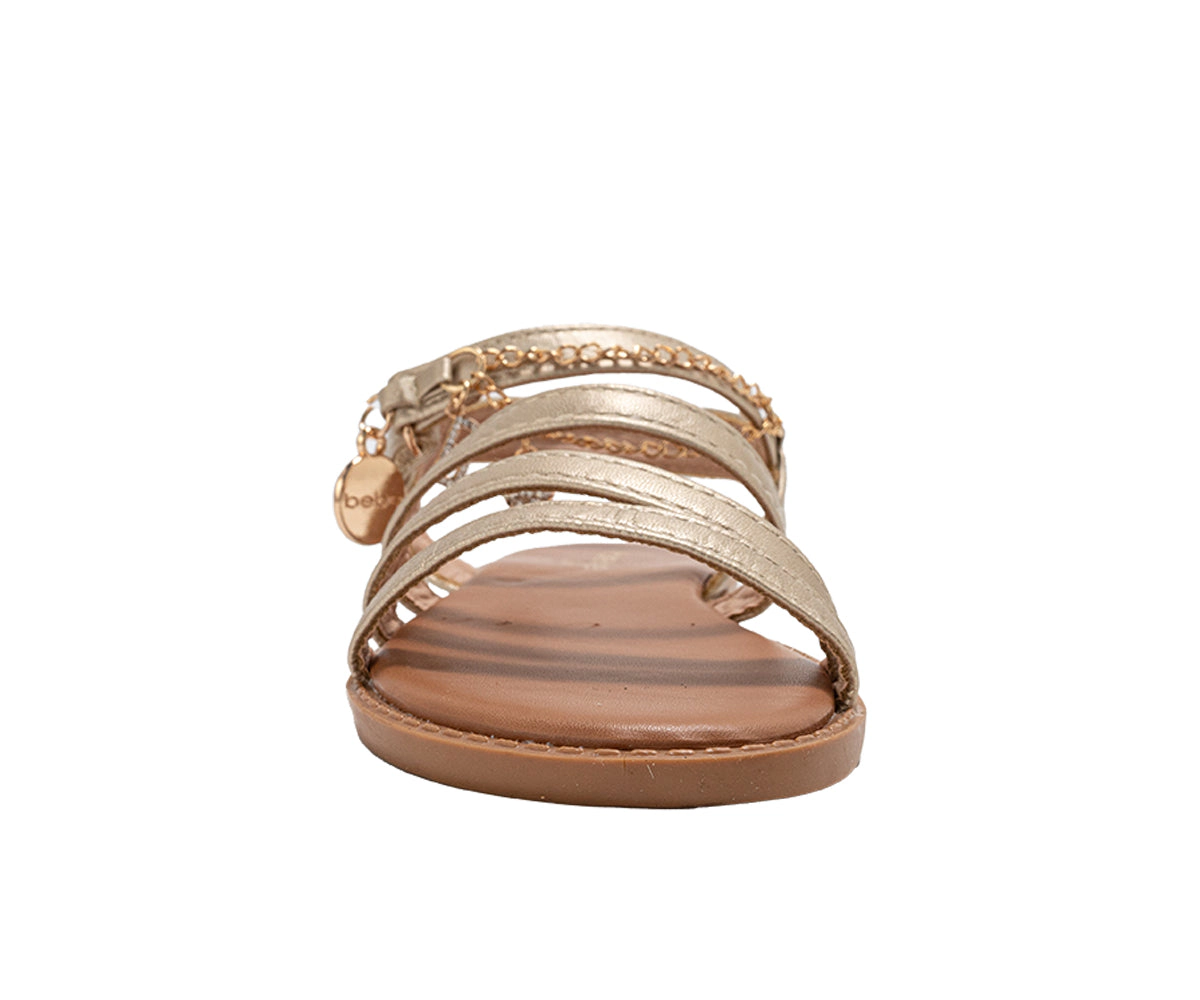 bebe Girl's Fashion Sandals - Dressy Shoes with Decorative Chain and Charms