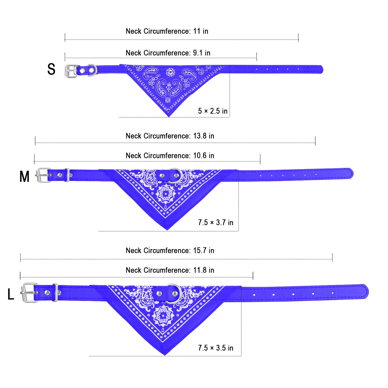 GBruno Adjustable Bandana Leather Pet Collar