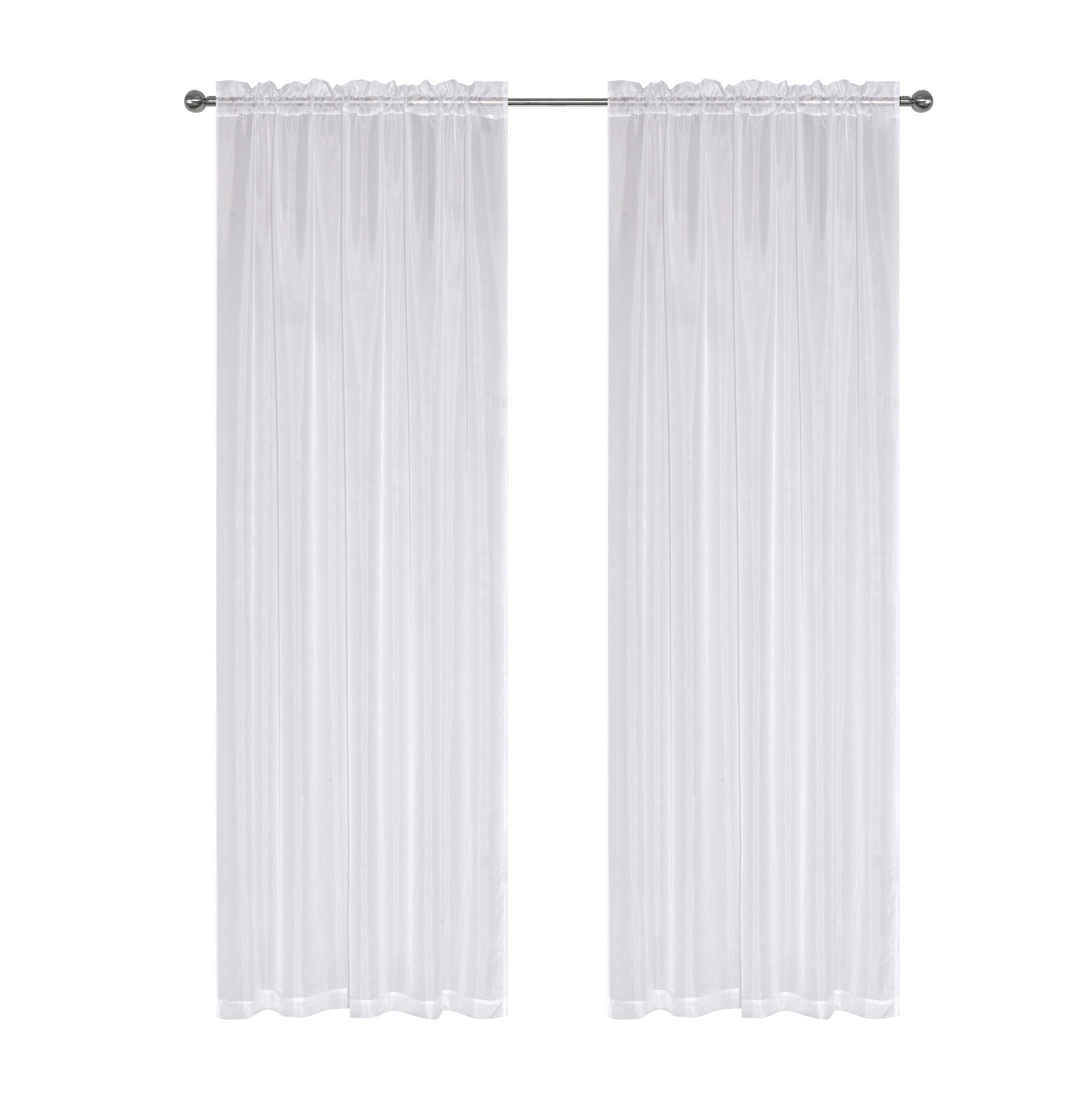 Kate Aurora Chic Living Jillian 2 Piece Ultra Lux Wide Rod Pocket Sheer Vole Window Curtain Panels