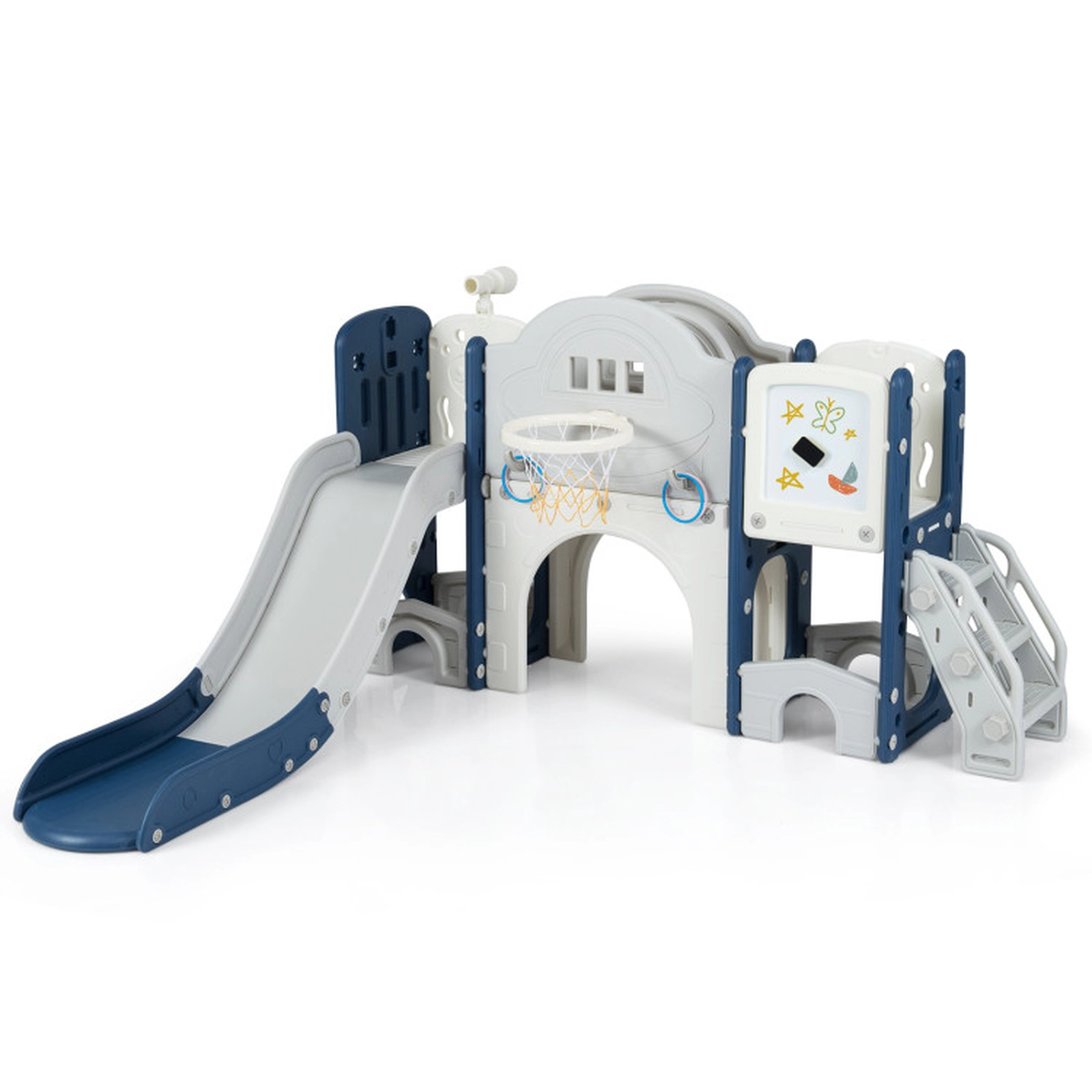 SUGIFT 10-in-1 Toddler Slide and Climber Playset with 60-in Slide Ages 3+ Multicolor