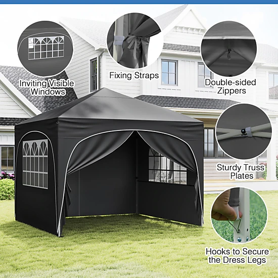 Hivvago Portable Canopy Tent with Side Panels