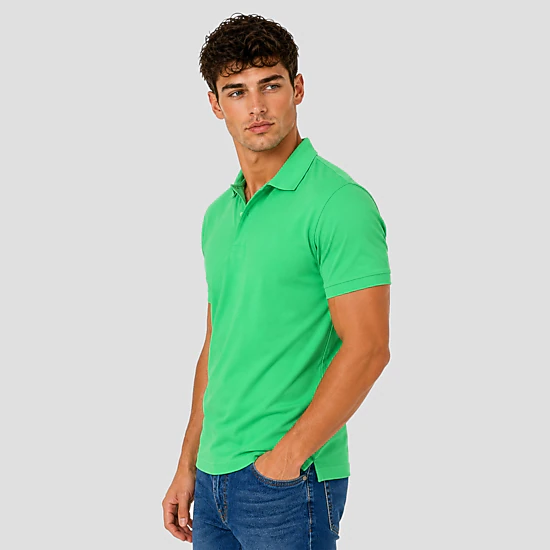 Men's Short Sleeve Solid Stretch Performance Polo Shirt