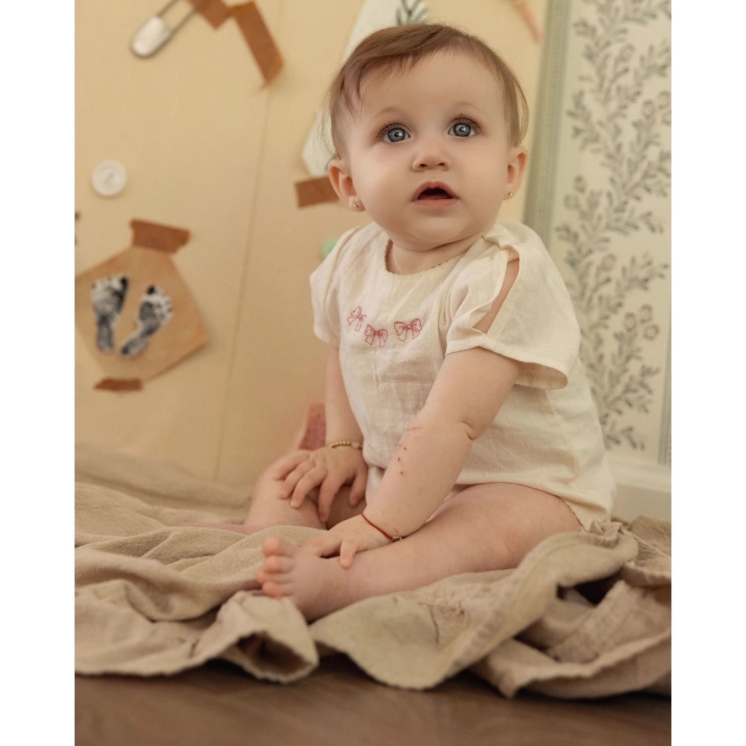 Memoi 2 Piece Baby Girls "The Most Perfect Bows" 100% Cotton Bloomer Set
