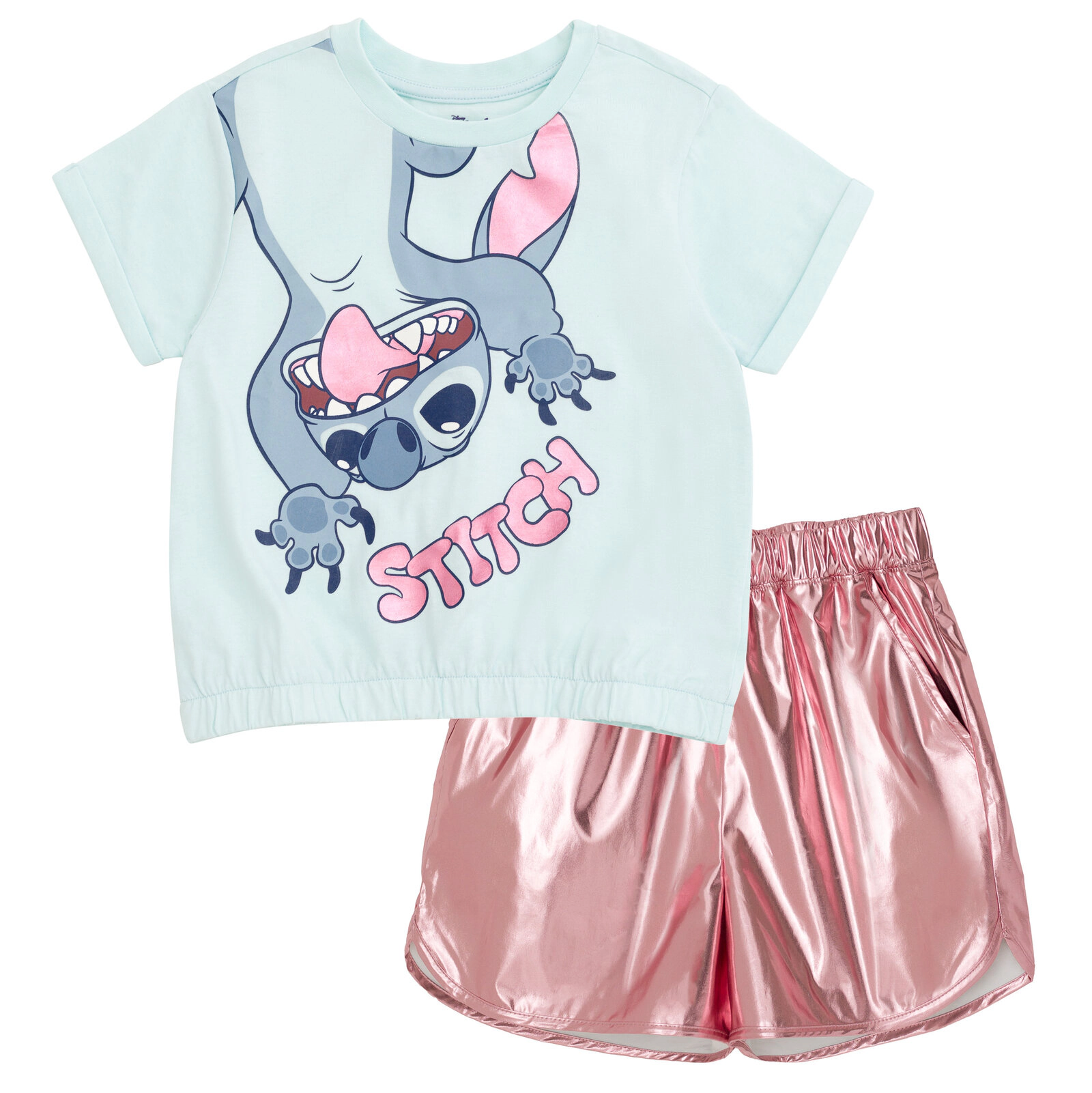 Disney Girls' 2-Piece T-Shirt and Dolphin Shorts Set
