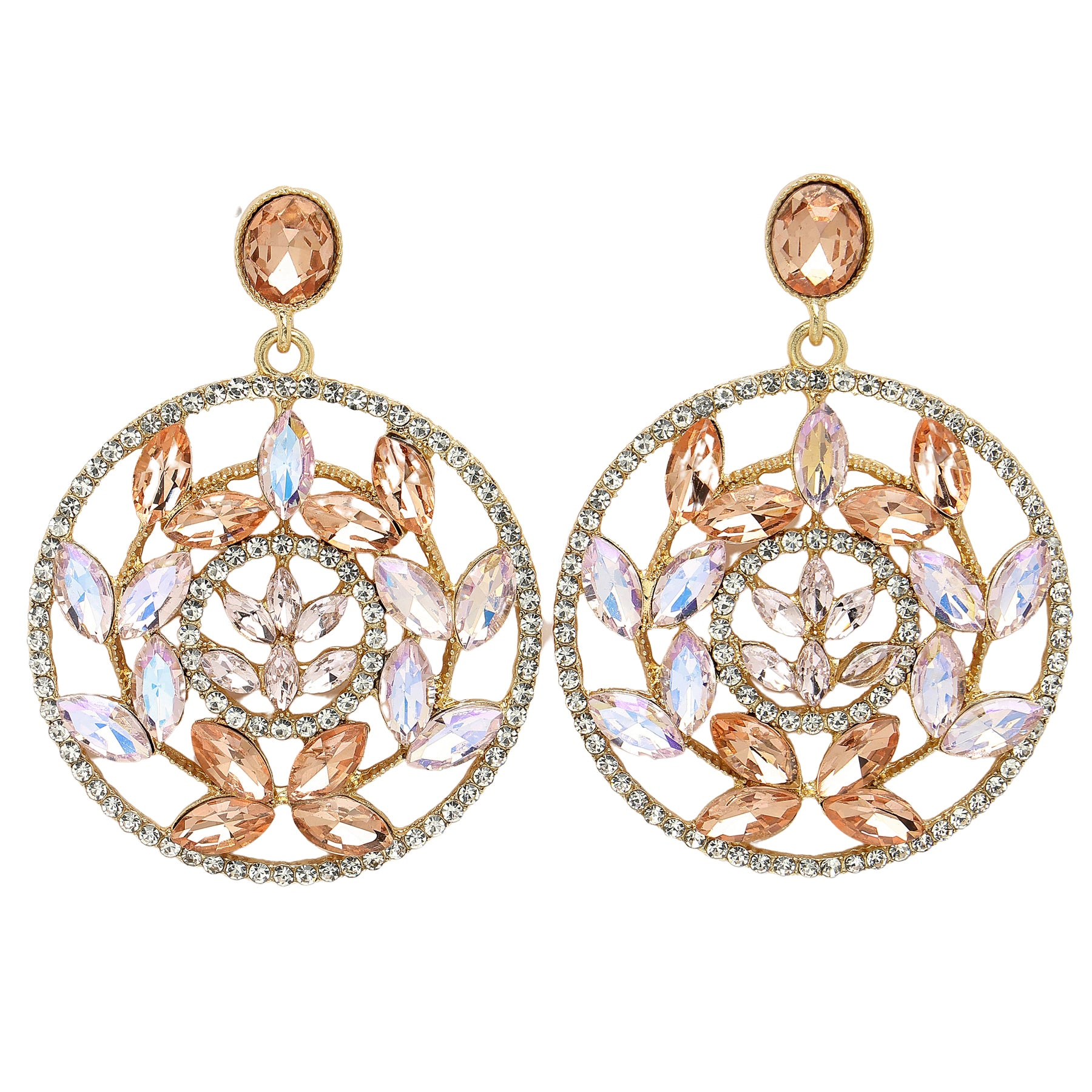 AGP PARIS Womens Diva Collection Dainty Hollow Floral Drop Earrings