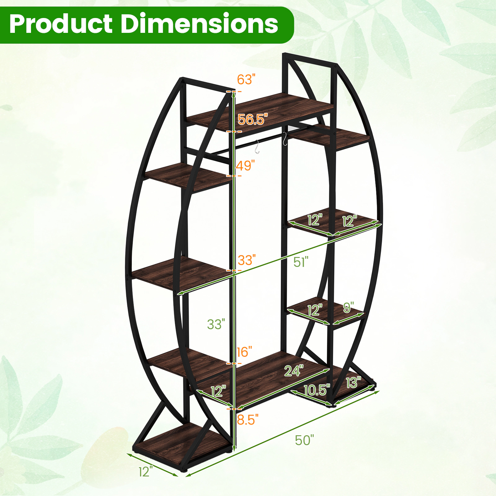 SlickBlue Multi Functional Plant Shelf with 4 Head Lighting System, 10 Tier Vertical Plant Rack Stable Metal Structure