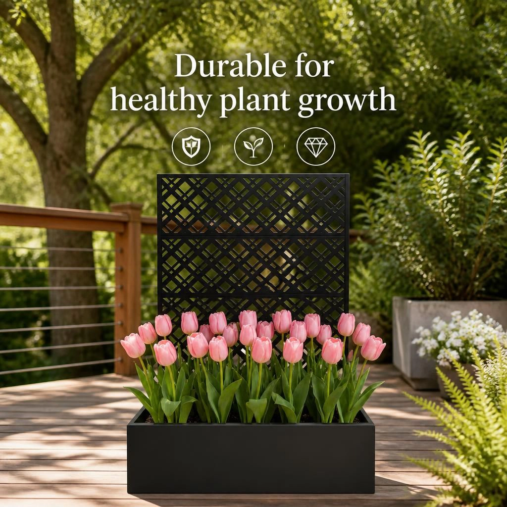 WOW PIONEER Tall Freestanding Vertical Iron Planter Rack Multi-Tier for Flowers Herbs Outdoor Plants