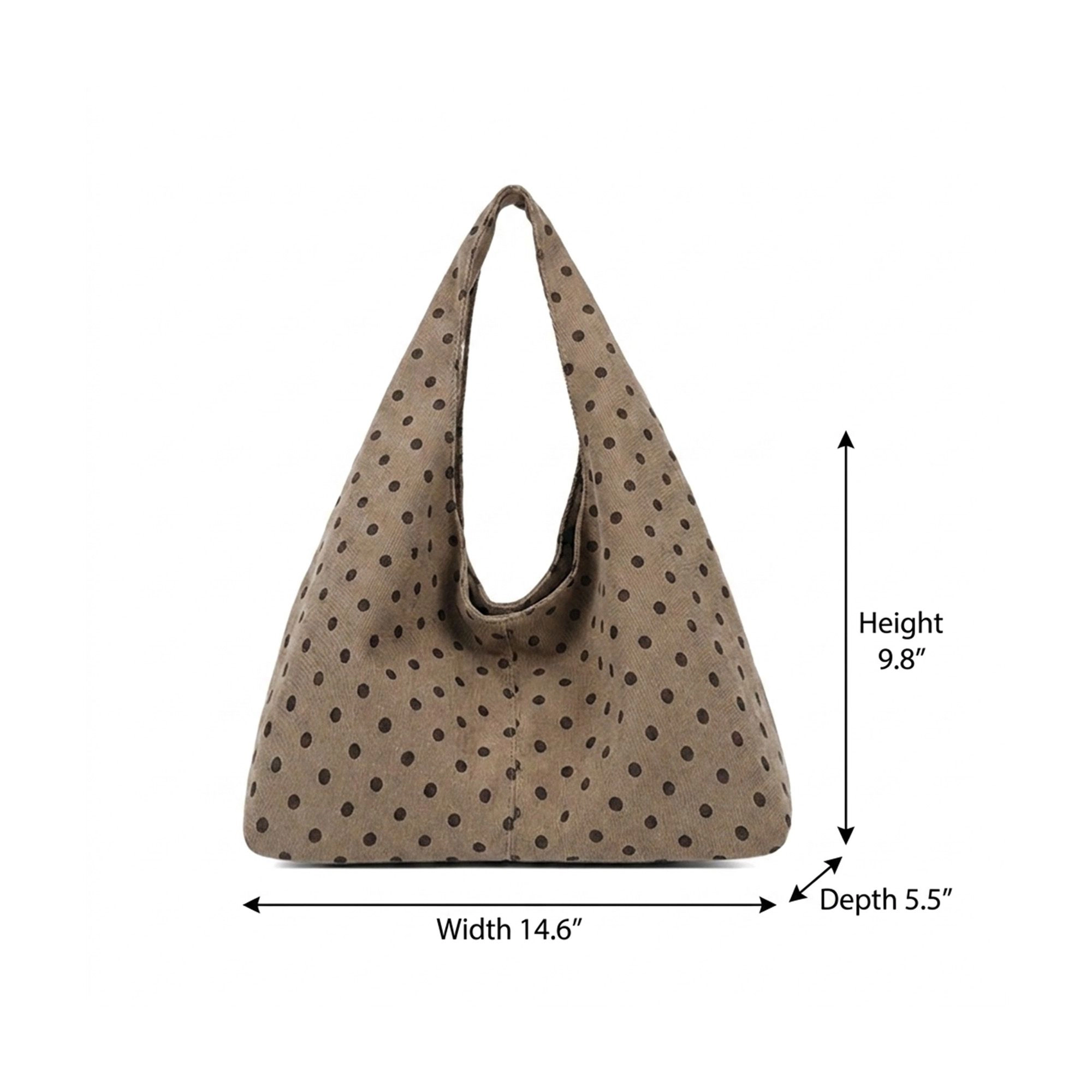 Alilang Womens Polka Dot Corduroy Hobo Shoulder Bag with Wide Strap and Interior Pockets, Green