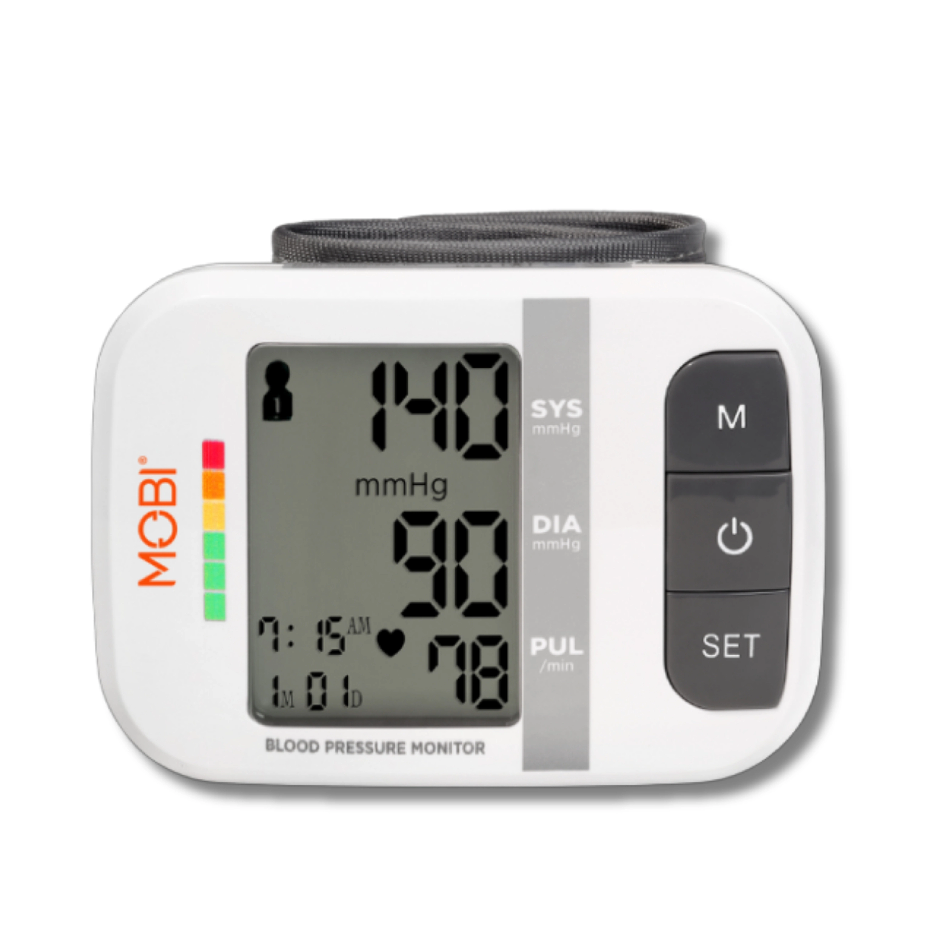 MOBI Wrist Blood Pressure Monitor with Large LCD & Auto Memory