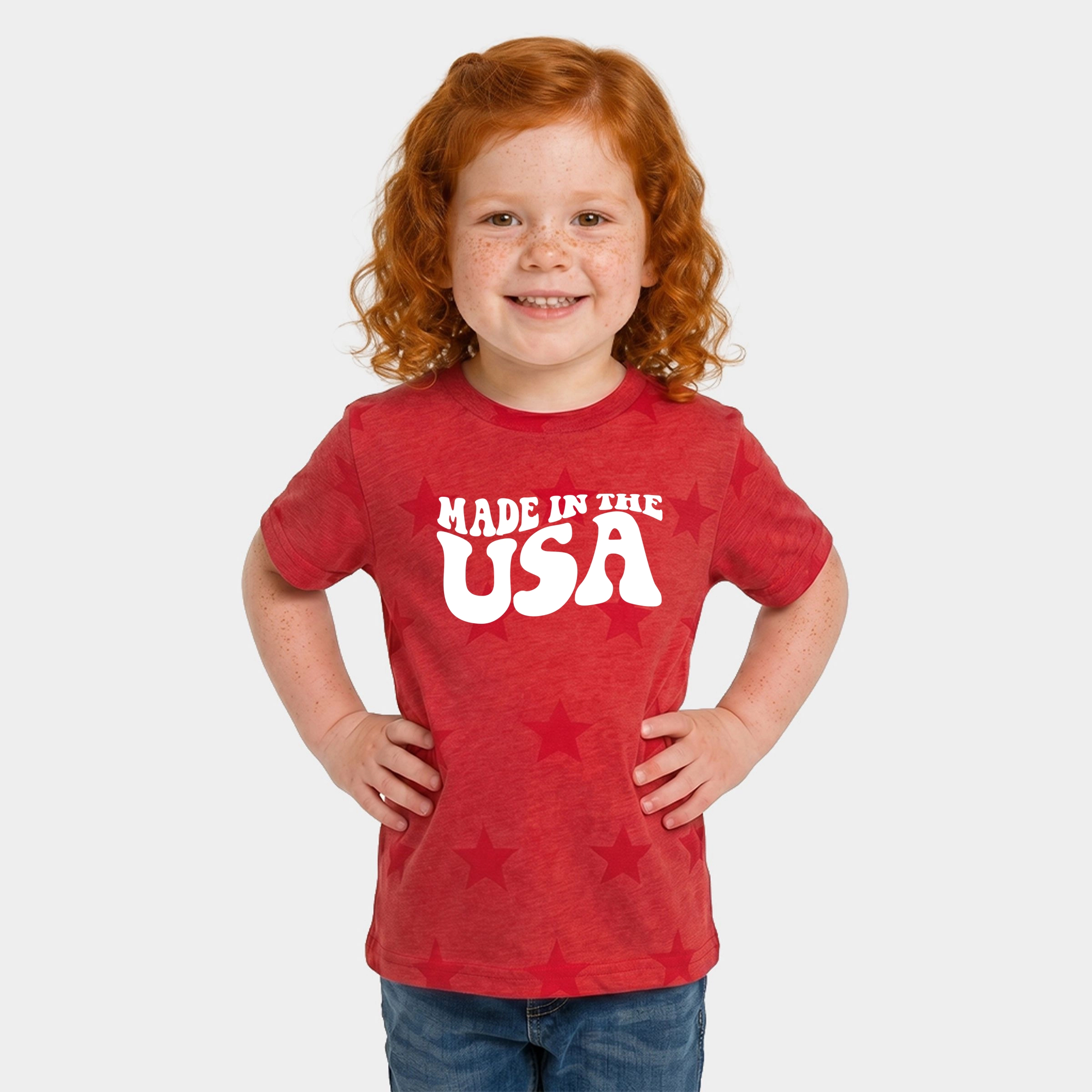 The Juniper Shop - Made USA Wavy Toddler Short Sleeve Star Tee