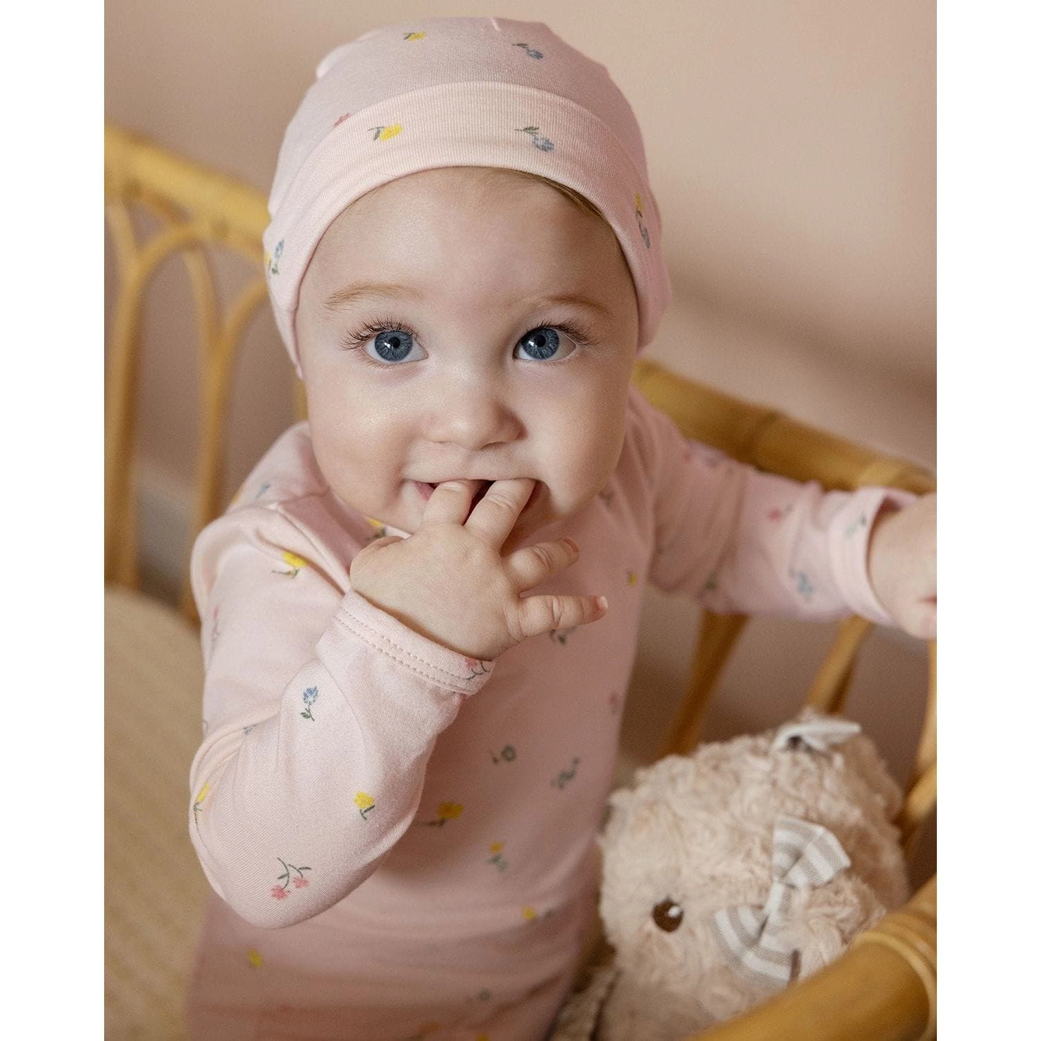 MeMoi 3 Piece Baby Girls "Blossoming Florals" Cotton Rich Footie Set