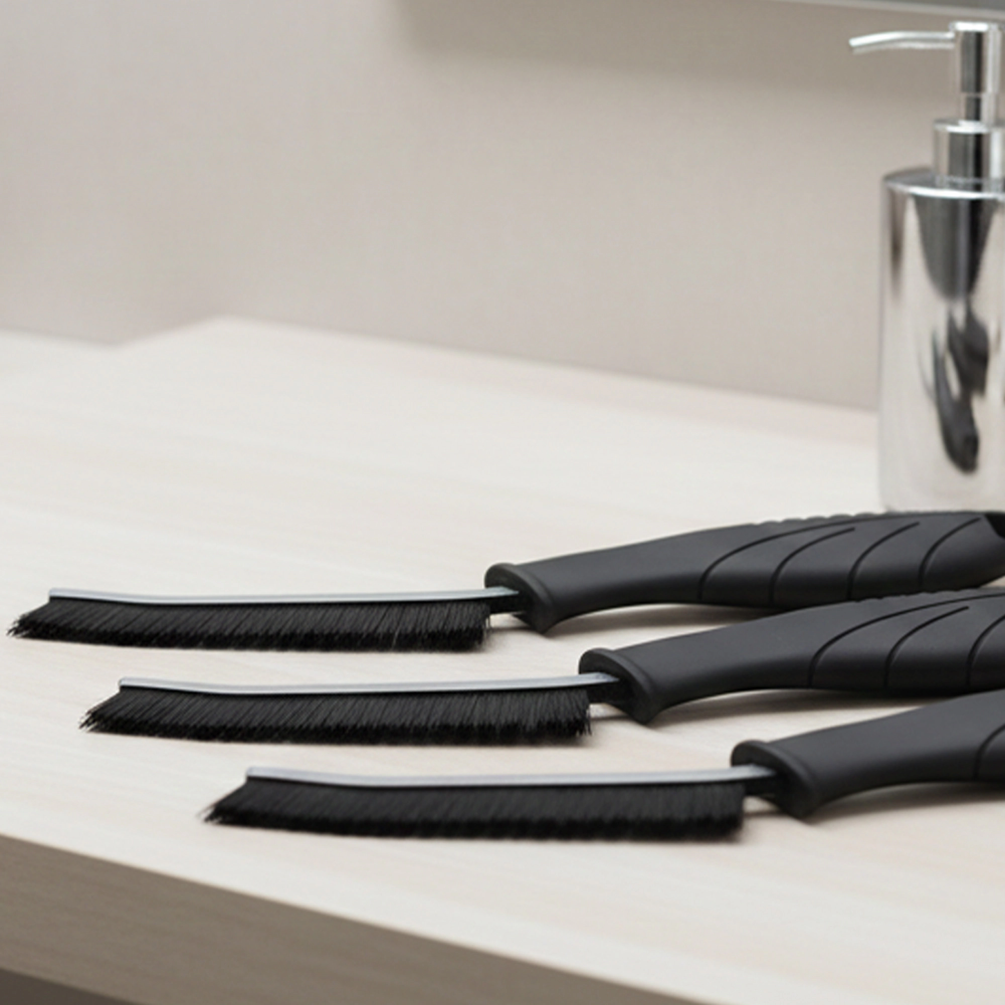 Cheer Collection 3-Pack Crevice Cleaning Brushes for Grout, Window Tracks, Drains and Corners