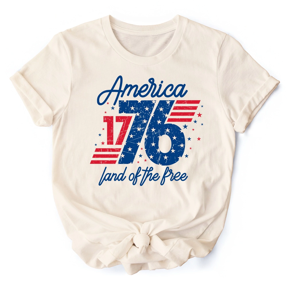 OrnamentallyYou Unisex America 1776 Land Of The Free 4th July T-Shirt