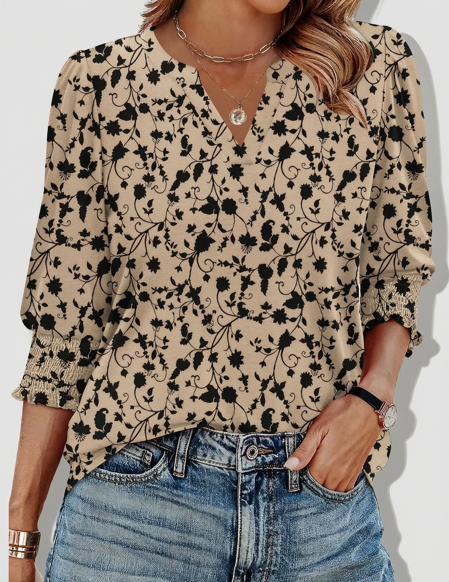 Zeagoo Women's Thumb Hole Long Sleeve Cotton Tunic Blouse
