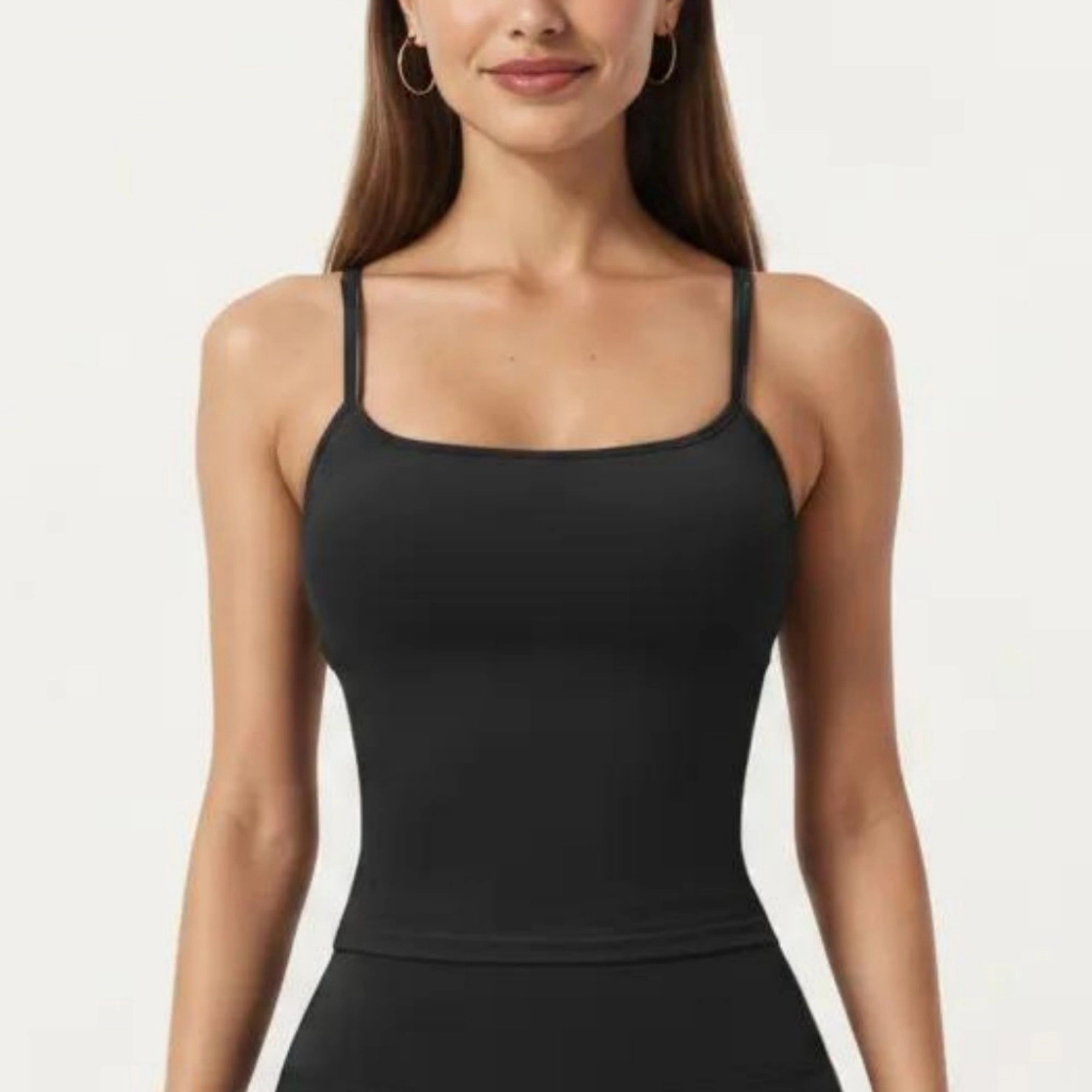 Anna-Kaci Women's Spaghetti Strap Active Cami Top with Scoop Neck and Smooth Stretch Fit