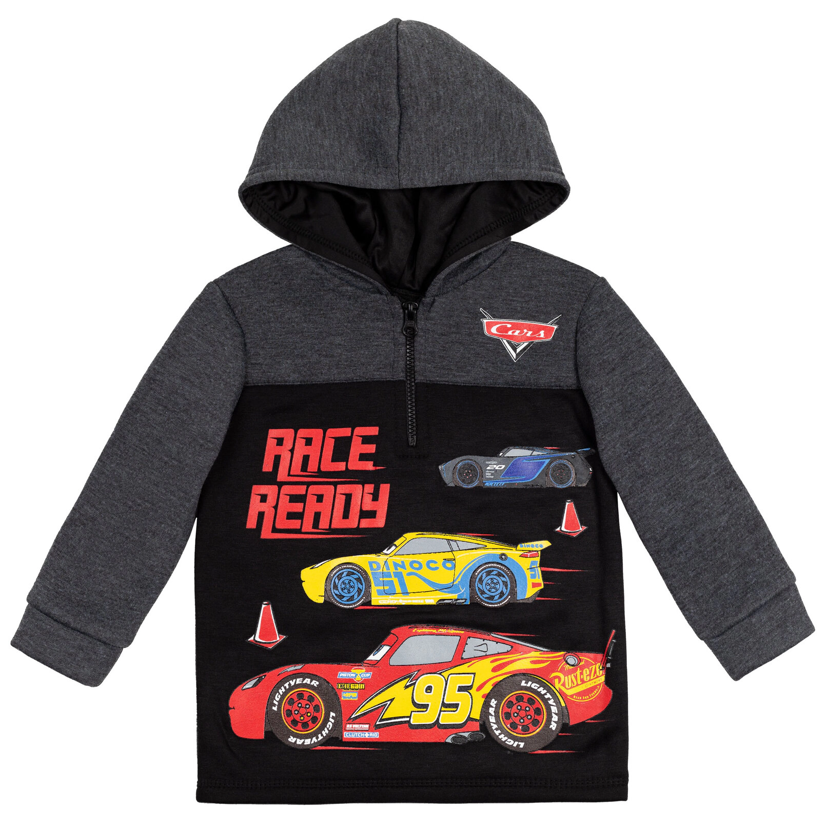 Disney Cars Lightning McQueen Boys' Fleece Quarter-Zip Hoodie