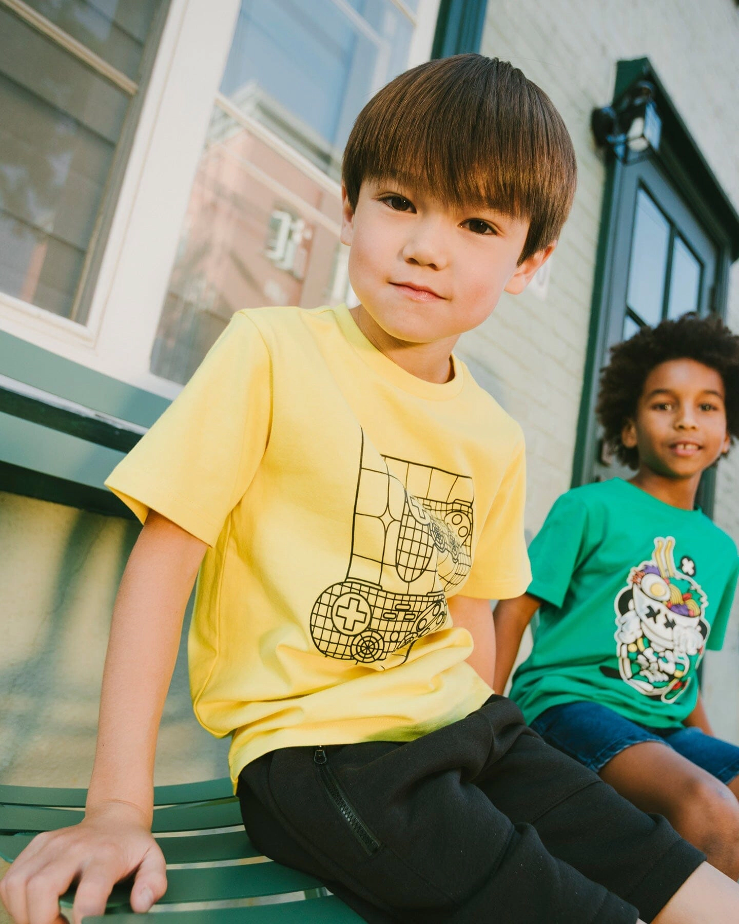 Deux par Boys Organic Cotton Jersey T-Shirt with Gamer Print