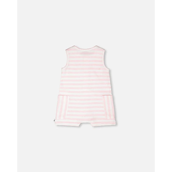 Deux par Deux Girls Cotton Striped Romper and Stripes