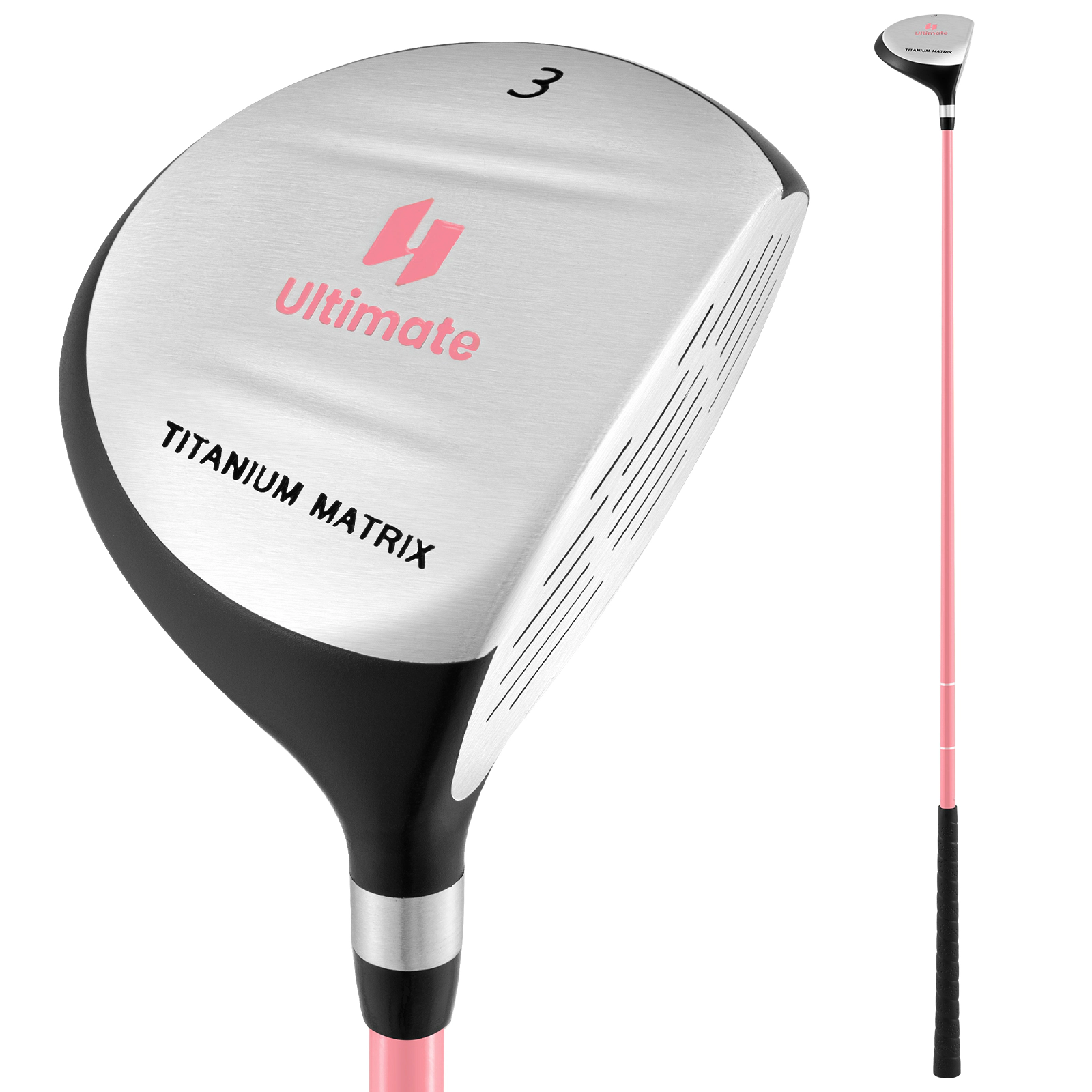 LJG 38 Inch 165CC Junior #3 Fairway Wood Golf Club with Fiberglass Shaft for Kids Ages 11-14