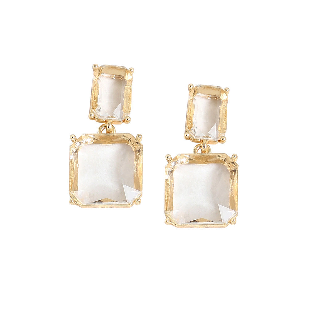 SOHI Women's White Drop Earrings